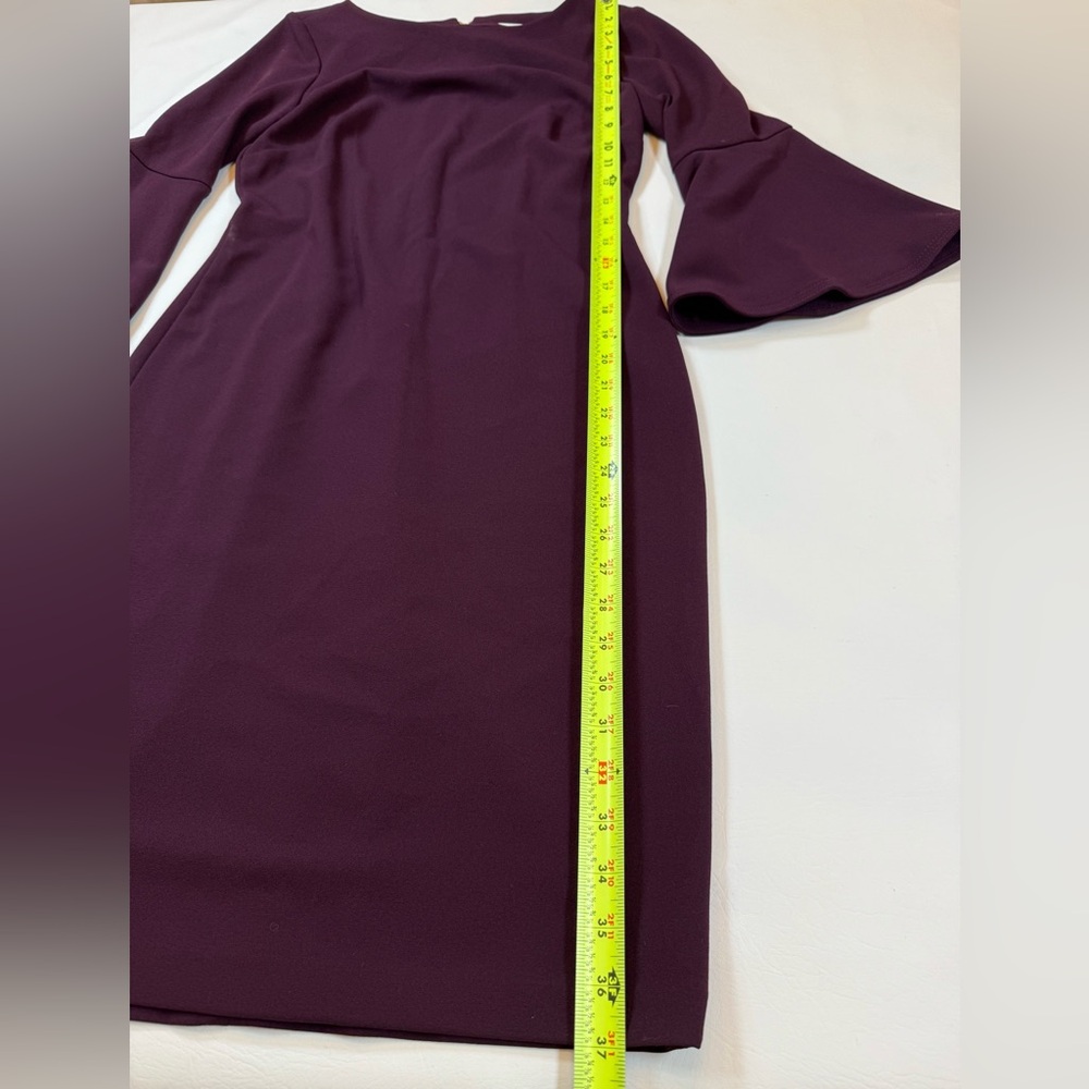 Calvin Klein plum size 4 women’s bell 3/4 sleeve boat neck sheath dress (U) - Picture 11 of 11